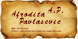 Afrodita Pavlašević vizit kartica
